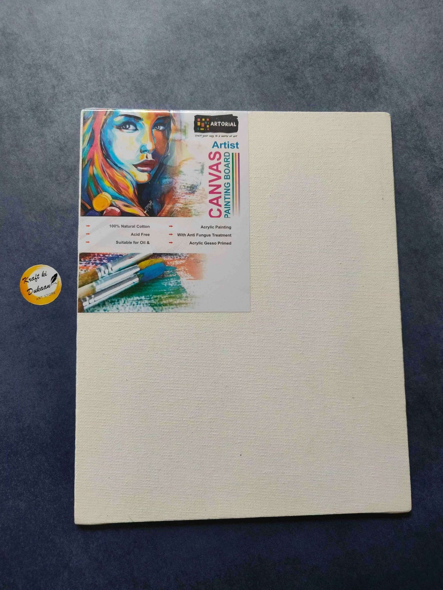 Canvas Board 9x12 inch, textured off-white painting surface, ready for art