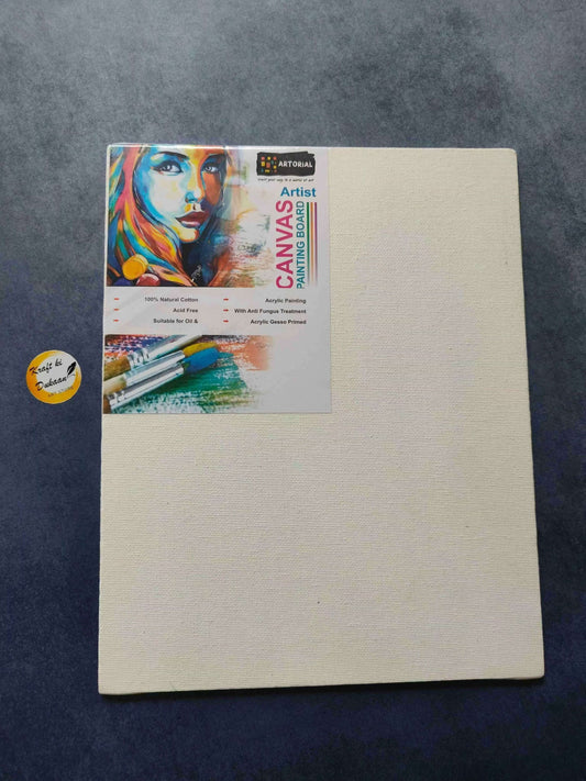 Canvas Board 9x12 inch, textured off-white painting surface, ready for art