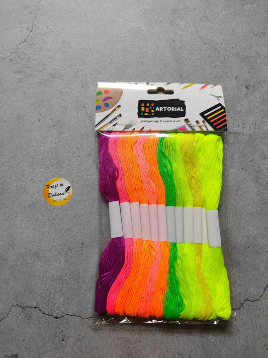 Craft Thread 12PC Set A1: bunte Garnfäden im Set, mehrfarbige Strähnen.