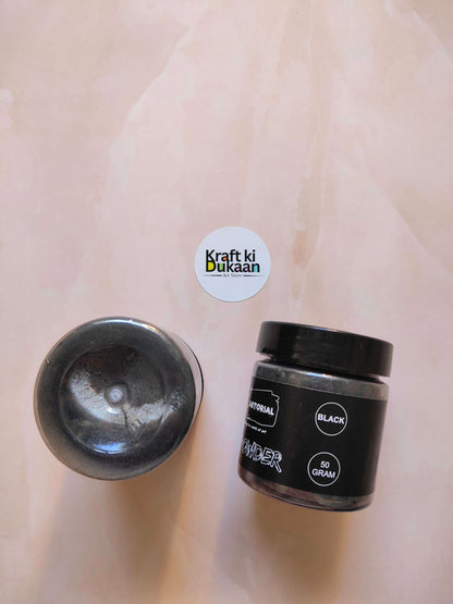 Black MICA powder jar with lid, 50g