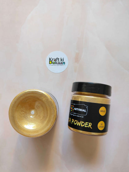 Gold MICA powder jar with lid, 50g