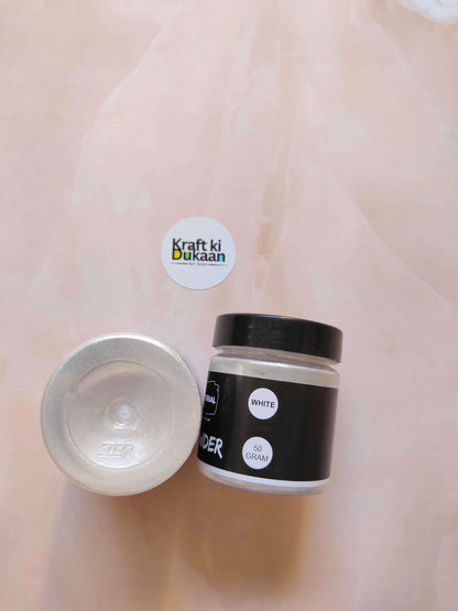 White MICA powder jar with lid, 50g