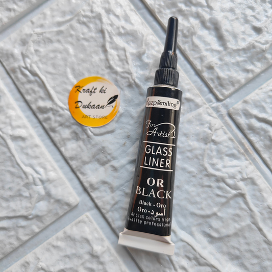 Black Glass Liner for Resin Art by Kraft ki Dukaan, ideal for detailed designs and embellishments