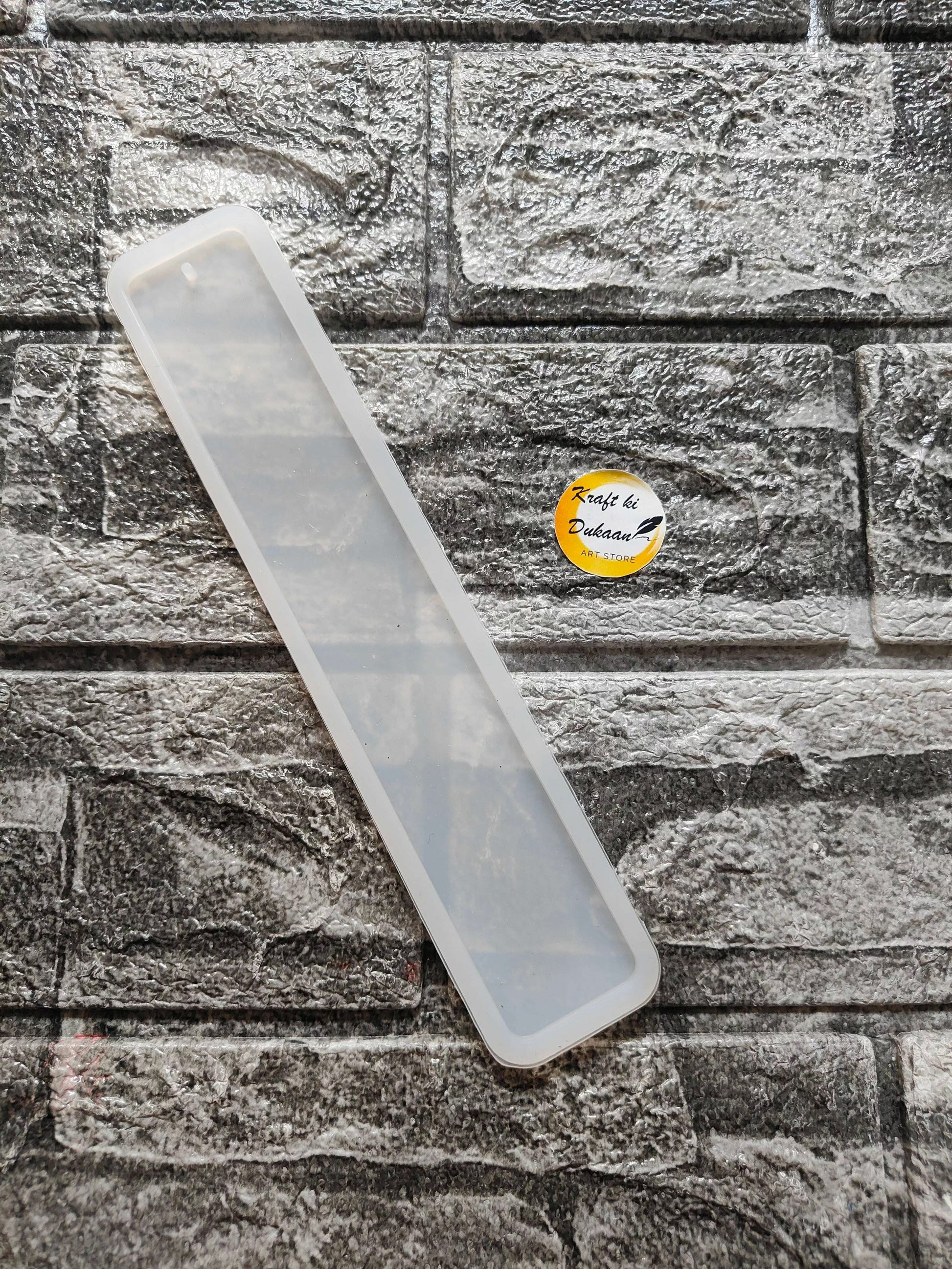 8-inch plain bookmark mould, clear rectangular plastic strip