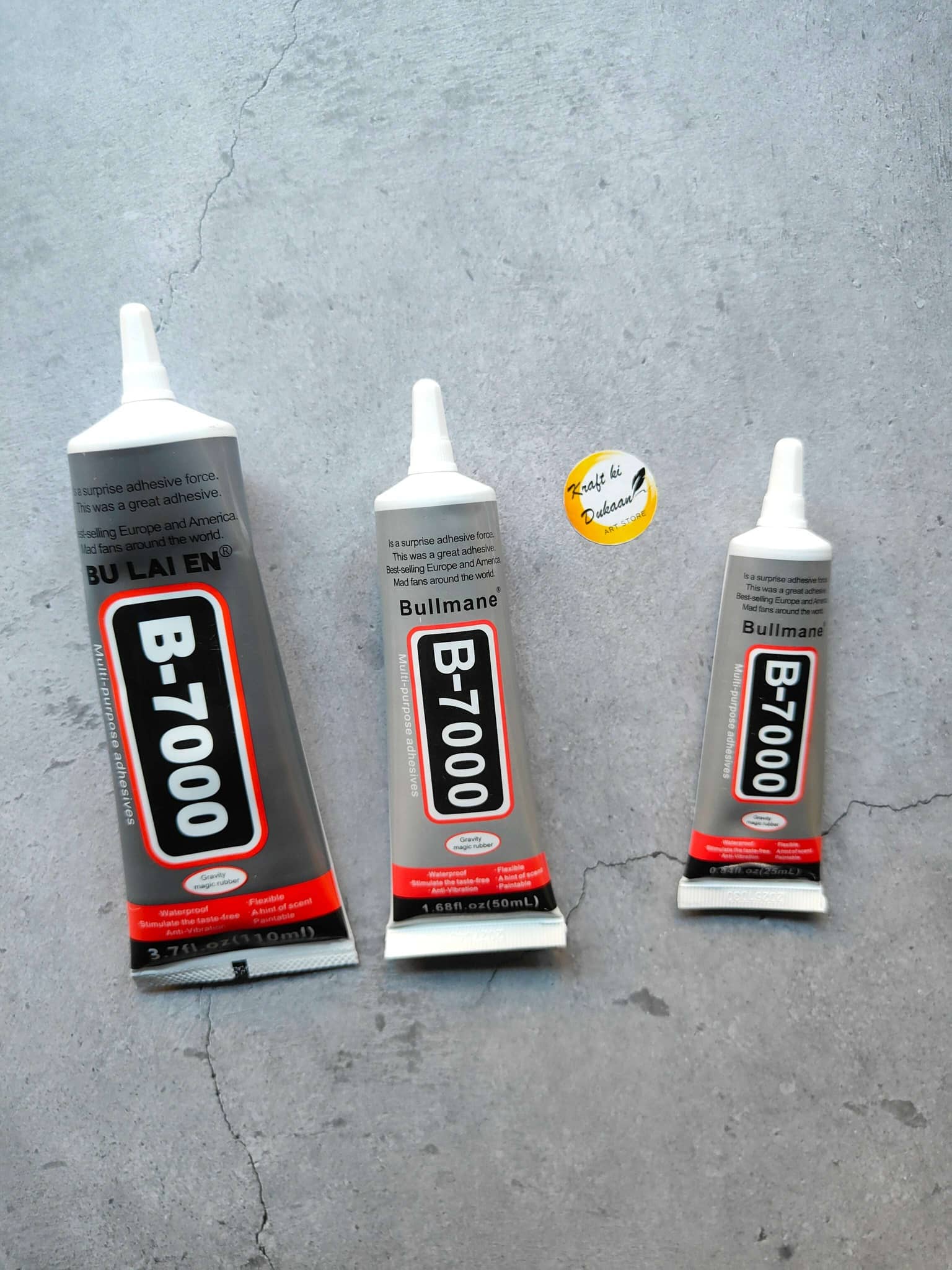 B7000 multi purpose glue tubes in three sizes for various crafting and repair needs