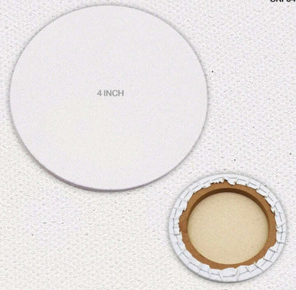 Round canvas boards set: 4-inch front and smaller back view