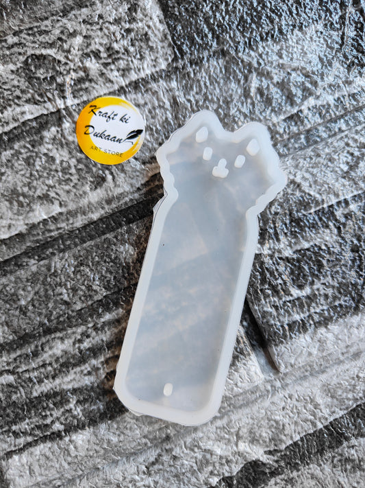 Clear silicone cat bookmark resin mould from Kraft ki Dukaan for creating unique bookmarks