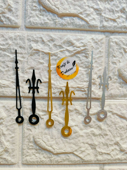 Clock Hands Metal A1 in black metal, long and short hour/minute hands