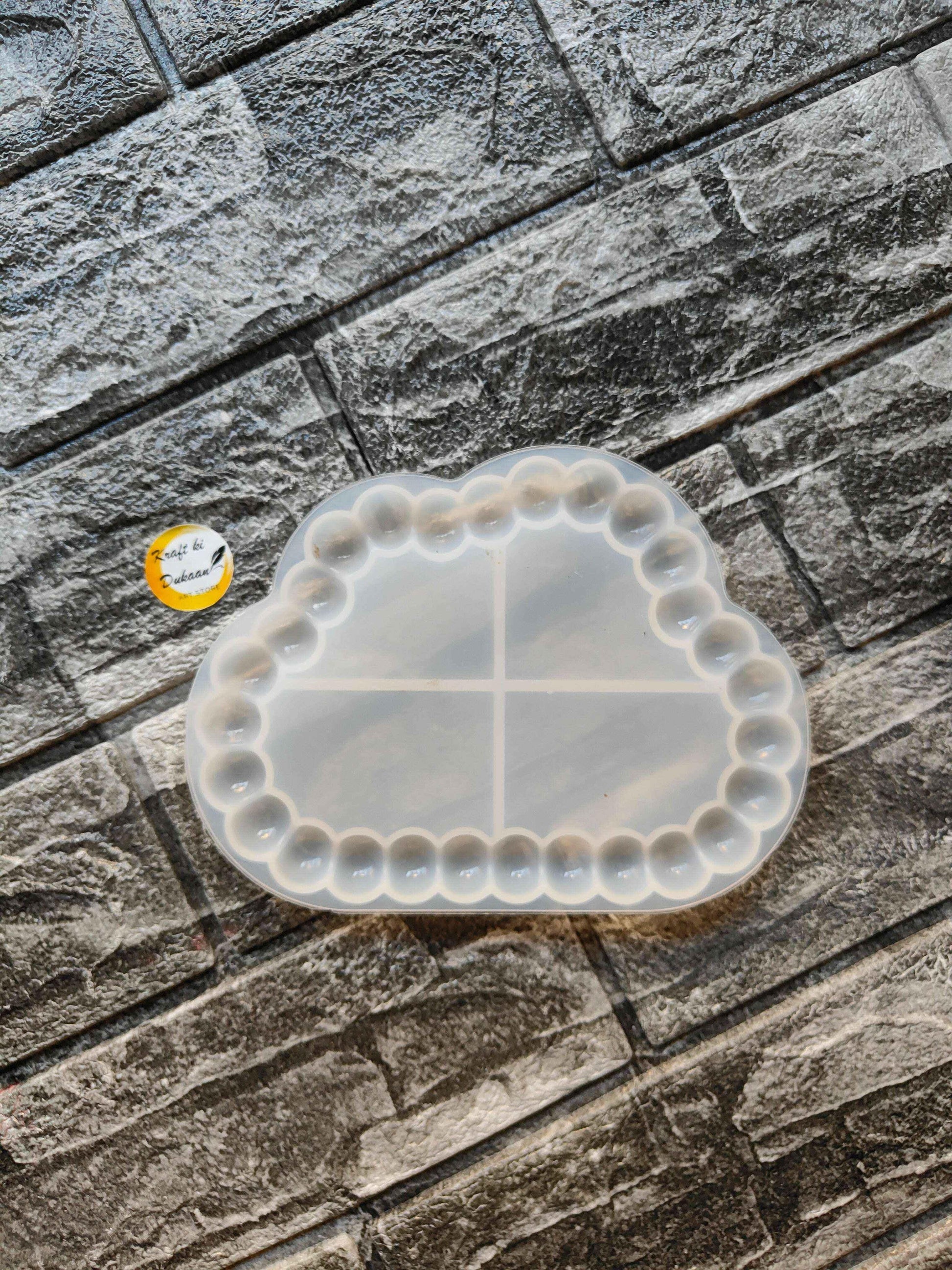 Cloud Bubble Dish mould with bubble edge and center cross divider
