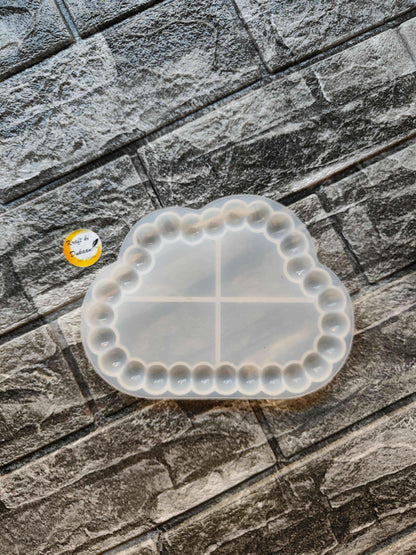 Cloud Bubble Dish mould with bubble edge and center cross divider