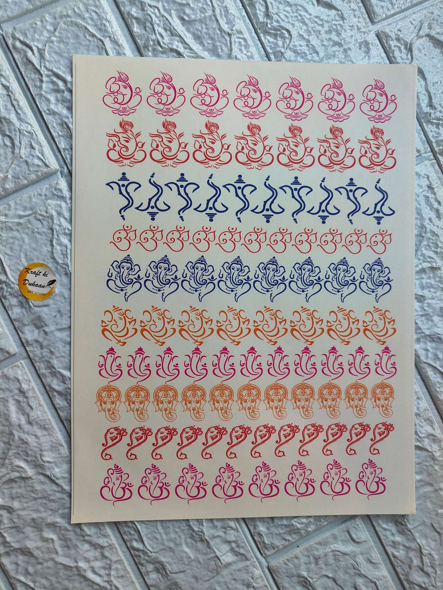 A4 Size Color Stickers for Crafts - Vibrant Designs | Kraft ki Dukaan