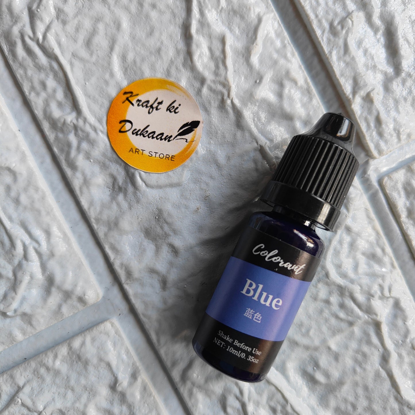Kraft ki Dukaan Blue Resin Colorant Bottle with Instructions for Crafting Projects