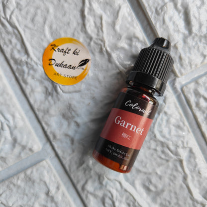 Colorant bottle of Garnet resin colorant from Kraft ki Dukaan for crafting projects