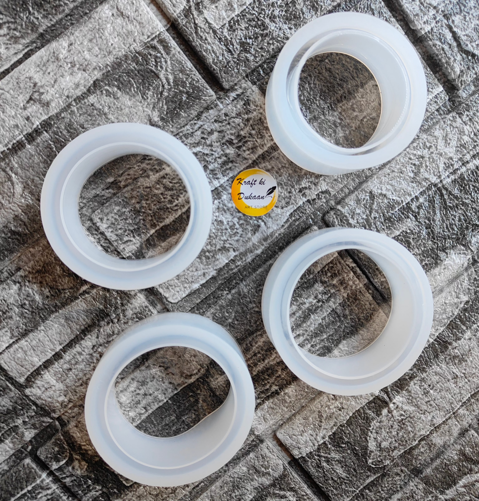 Set of four round bangle resin molds for crafting beautiful jewelry at home