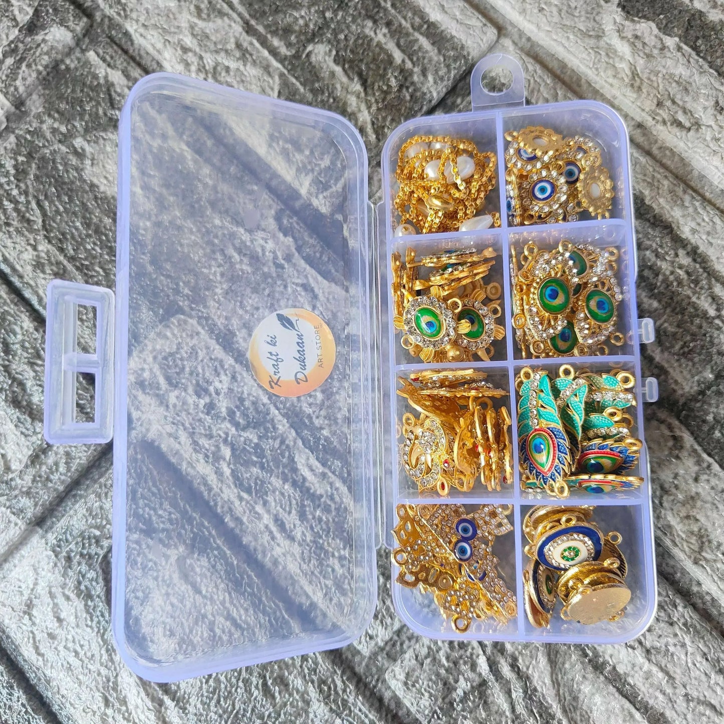 craft-kit-metal-charms-for-resin-art-gold-organizer-box-open