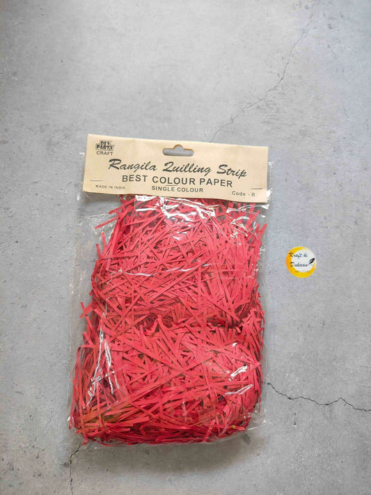 Paper Grass Red paper quilling strip, red grass-style strips in retail pack