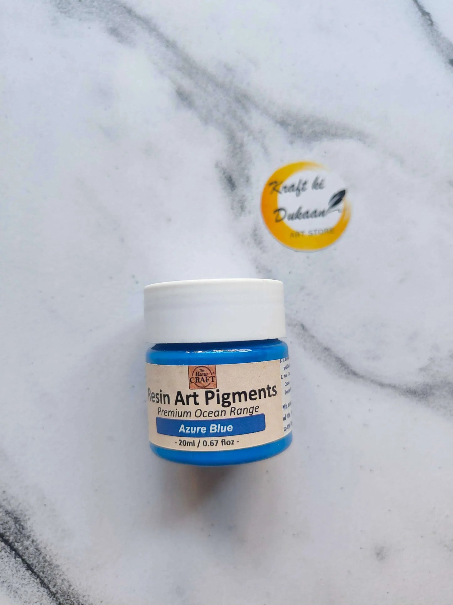 Kraft ki Dukaan Azure Blue Opaque Pigment for Resin Art 20ml jar, ideal for vibrant artwork