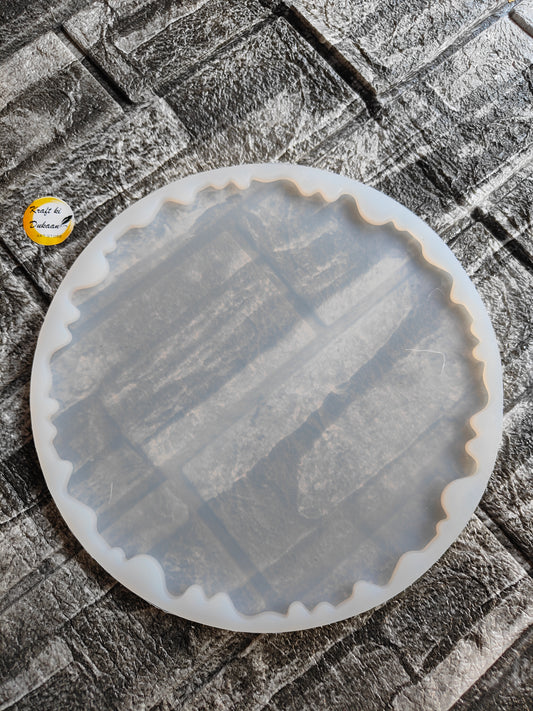 Kraft ki Dukaan agate resin mould 8 inch silicone round casting tray with uneven edges