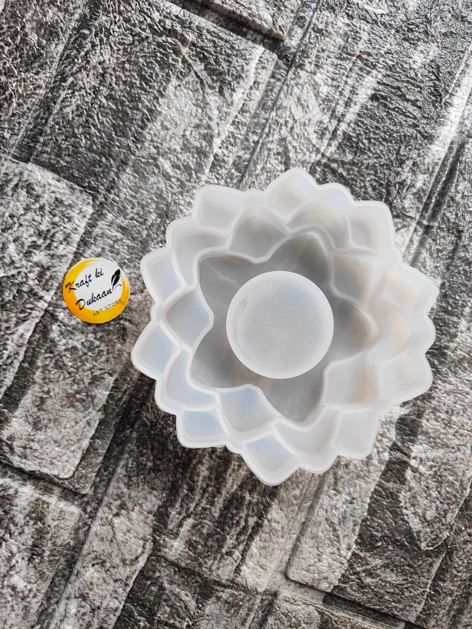 White 3 step T-light mold from Kraft ki Dukaan for making layered decorative candles