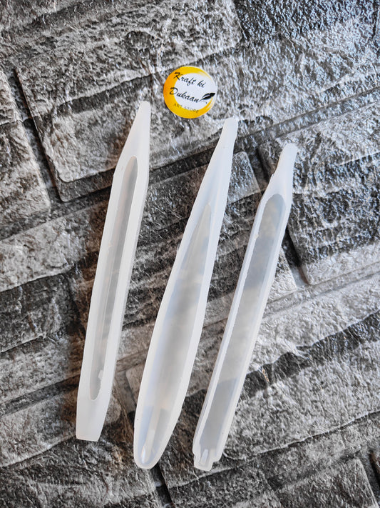 Kraft ki Dukaan resin pen mold set with three clear silicone molds for crafting custom resin pens