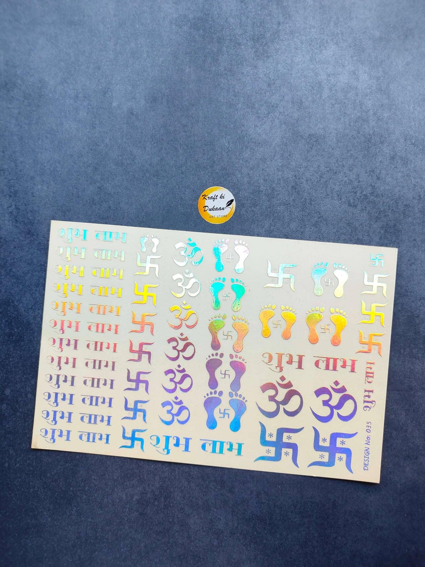 A5 glow metal sticker sheet with colorful 35, 30 and 5 numeral designs