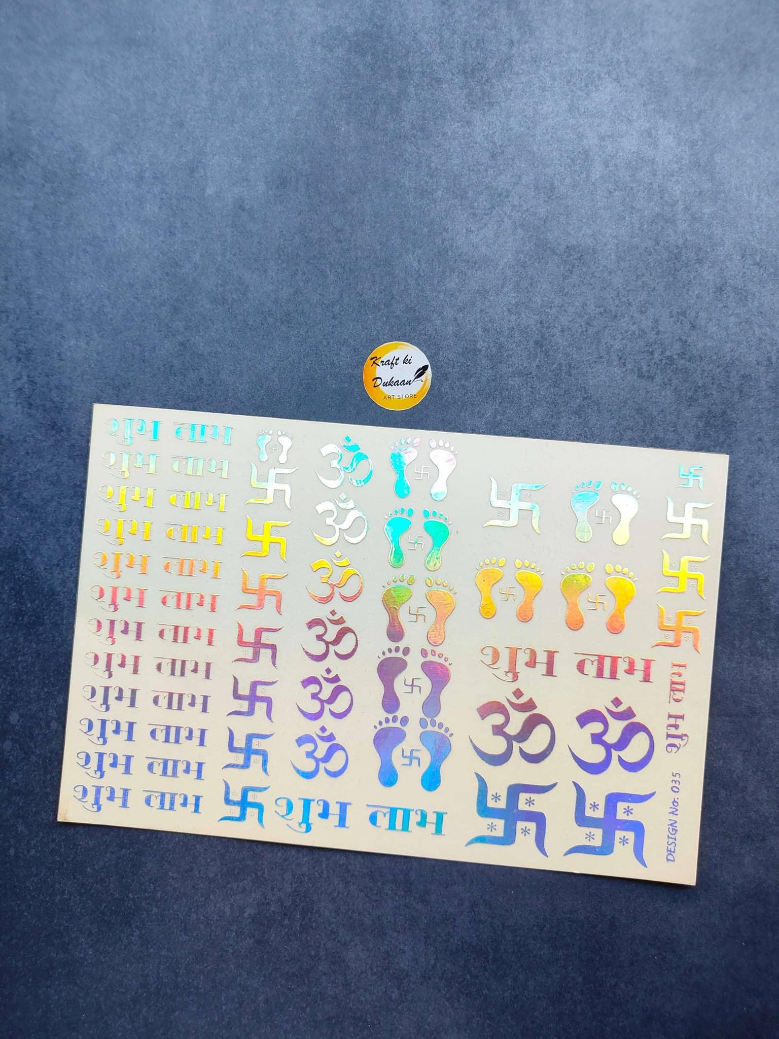 A5 glow metal sticker sheet with colorful 35, 30 and 5 numeral designs