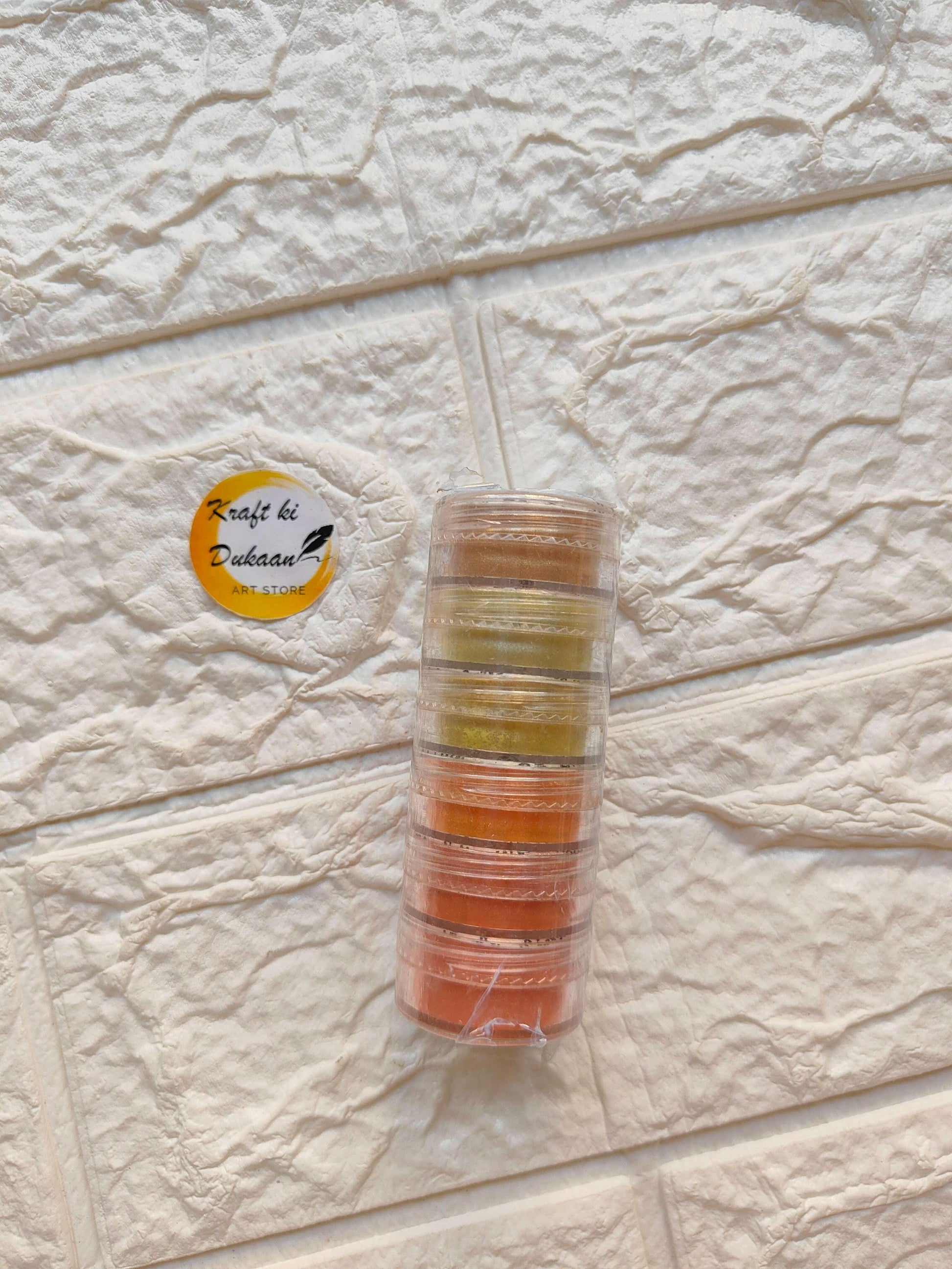 6in1 MICA Box A3: layered translucent mica sheets, warm orange tones
