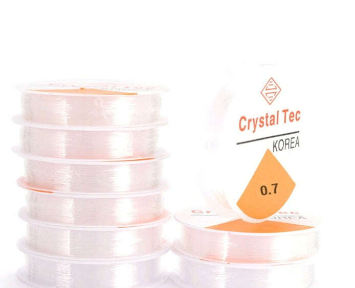 Stacked elastic bracelet string reels, thickness 0.7mm, clear elastic thread