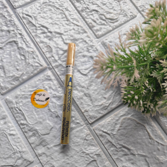 Kraft ki Dukaan thin tip deco marker in gold color for detailed artistic designs