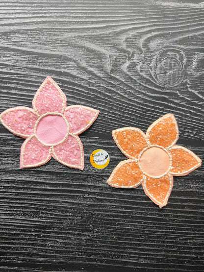 decorative-flower-patch-pink-orange-beaded-flowers