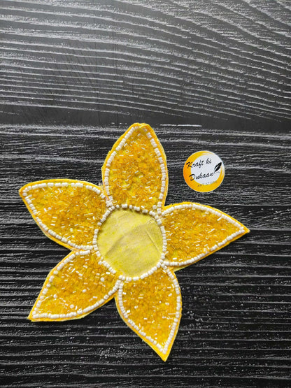 decorative-flower-patch-yellow-beaded-flower-2