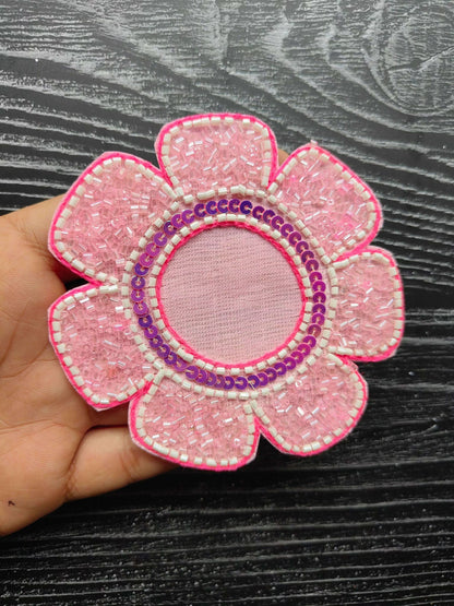 decorative-flower-patches-light-pink-beaded-sequined