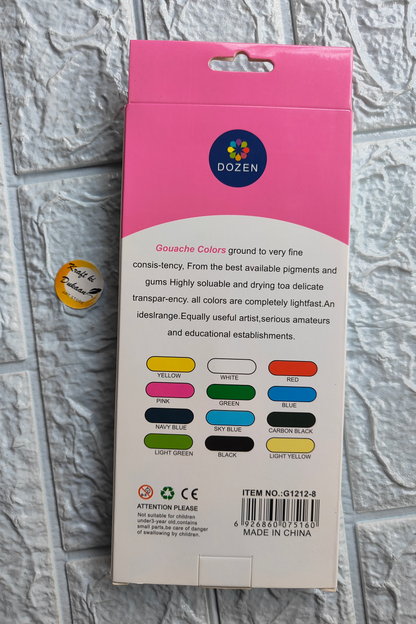 Gouache Colors in a Kraft ki Dukaan artist gouache paint set for beginners with various vibrant color options