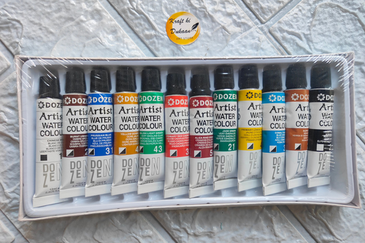 Set of 12 DOZEN Artist Watercolour Paints in Various Colors for Art Enthusiasts to buy watercolour paints online