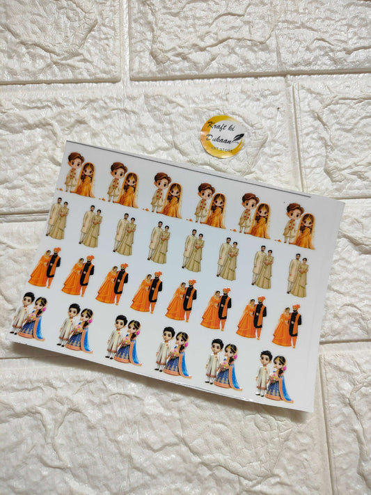 UV DTF peel-off sticker sheet J60 with cartoon character character figures