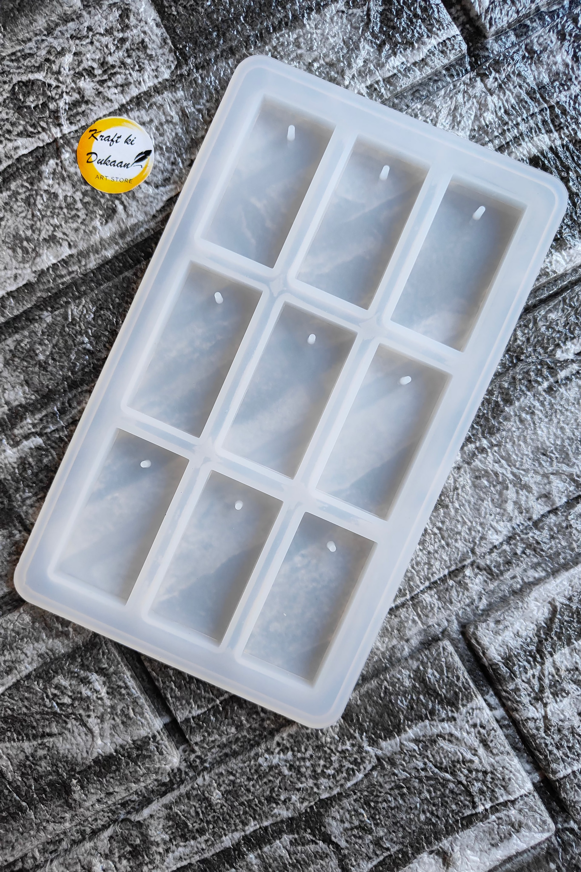 9 cavity rectangle resin keychain mould for creating custom keychains and crafts