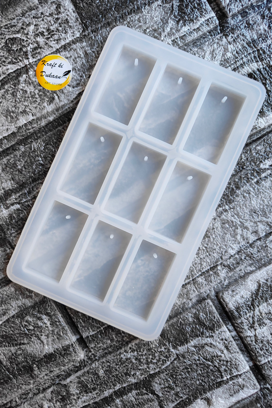 9 cavity rectangle resin keychain mould for creating custom keychains and crafts