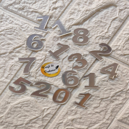 Set of stainless steel English number embellishments for creative crafting and home decor projects