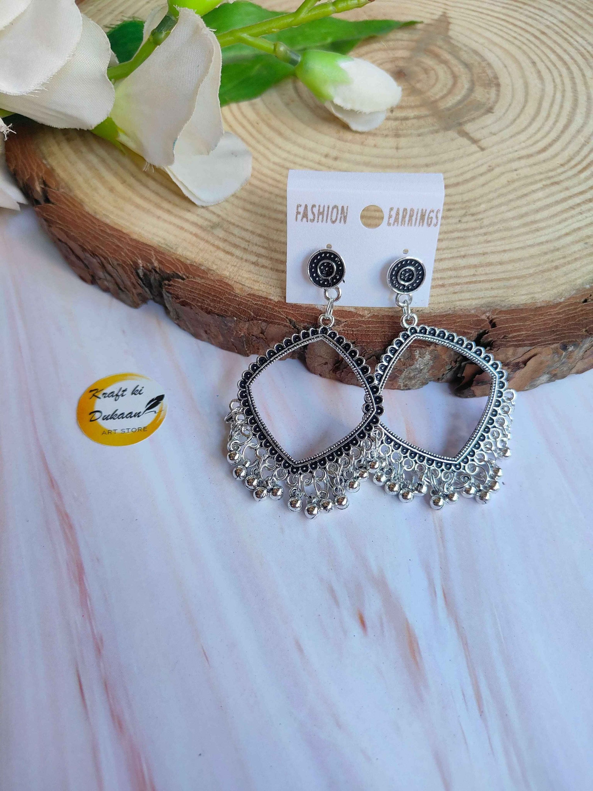 Silver Jhumka without Beads B15