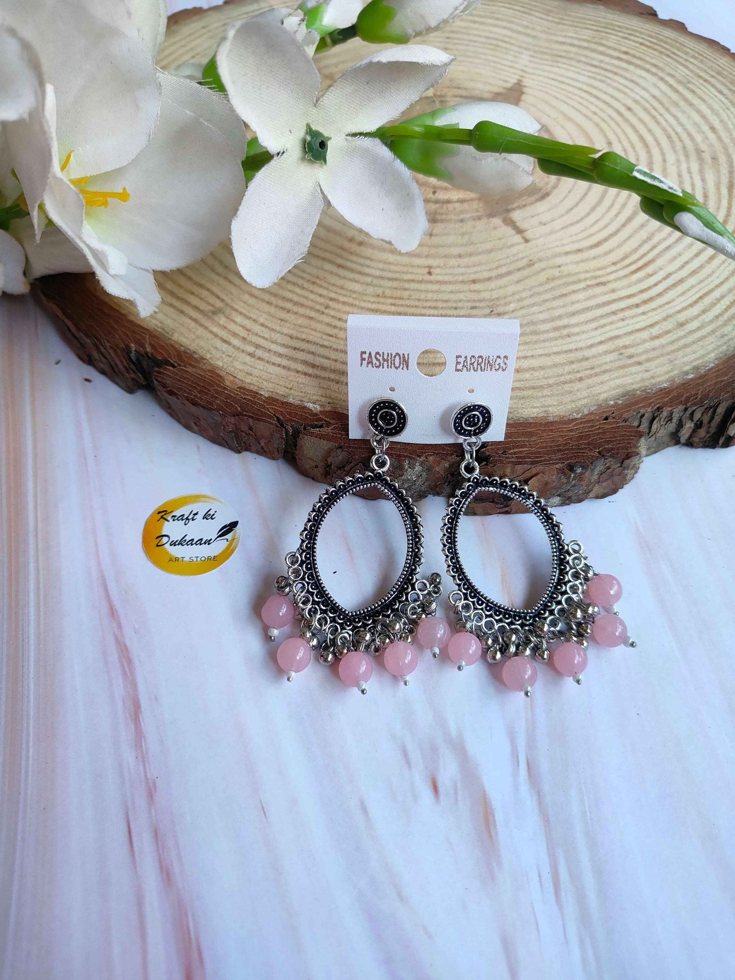 Silver Jhumka with Beads A41