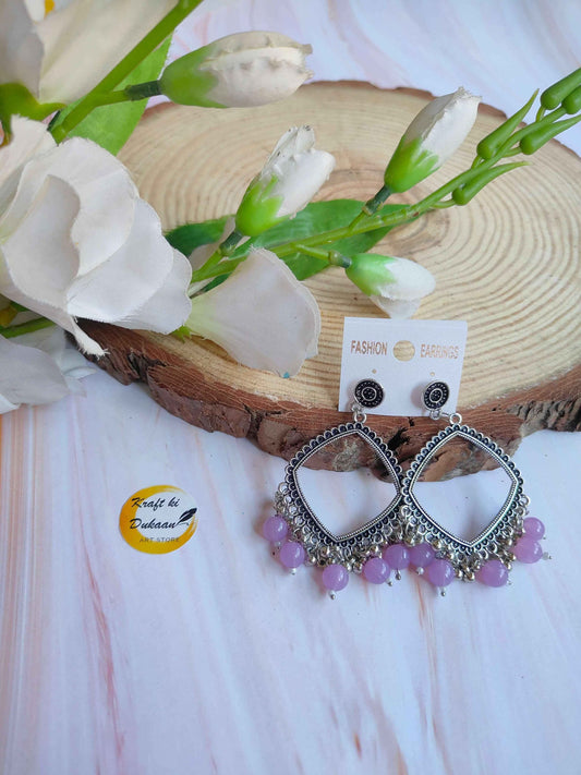 Silver Jhumka with Beads A40