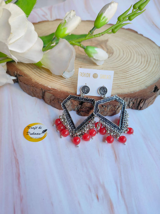 fashion-silver-jhumka-earrings-with-beads-red-bead-dangles