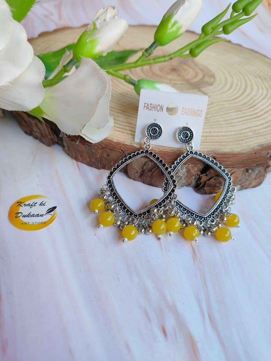 Silver Jhumka with Beads A36