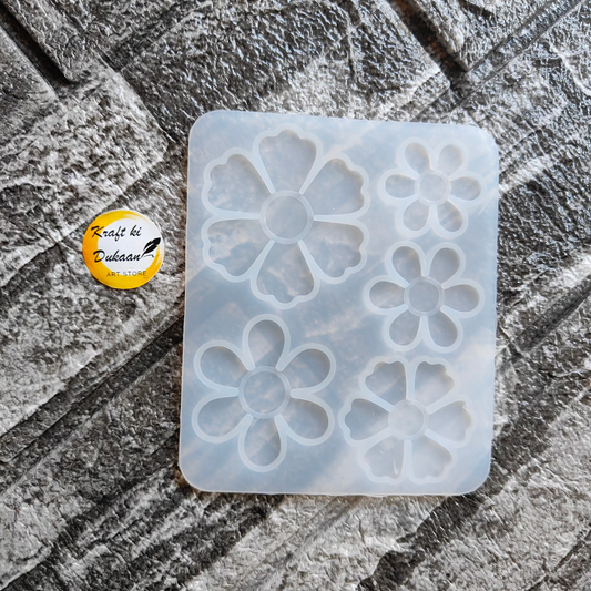 Flower resin moulds for crafting decorative items and DIY projects from Kraft ki Dukaan