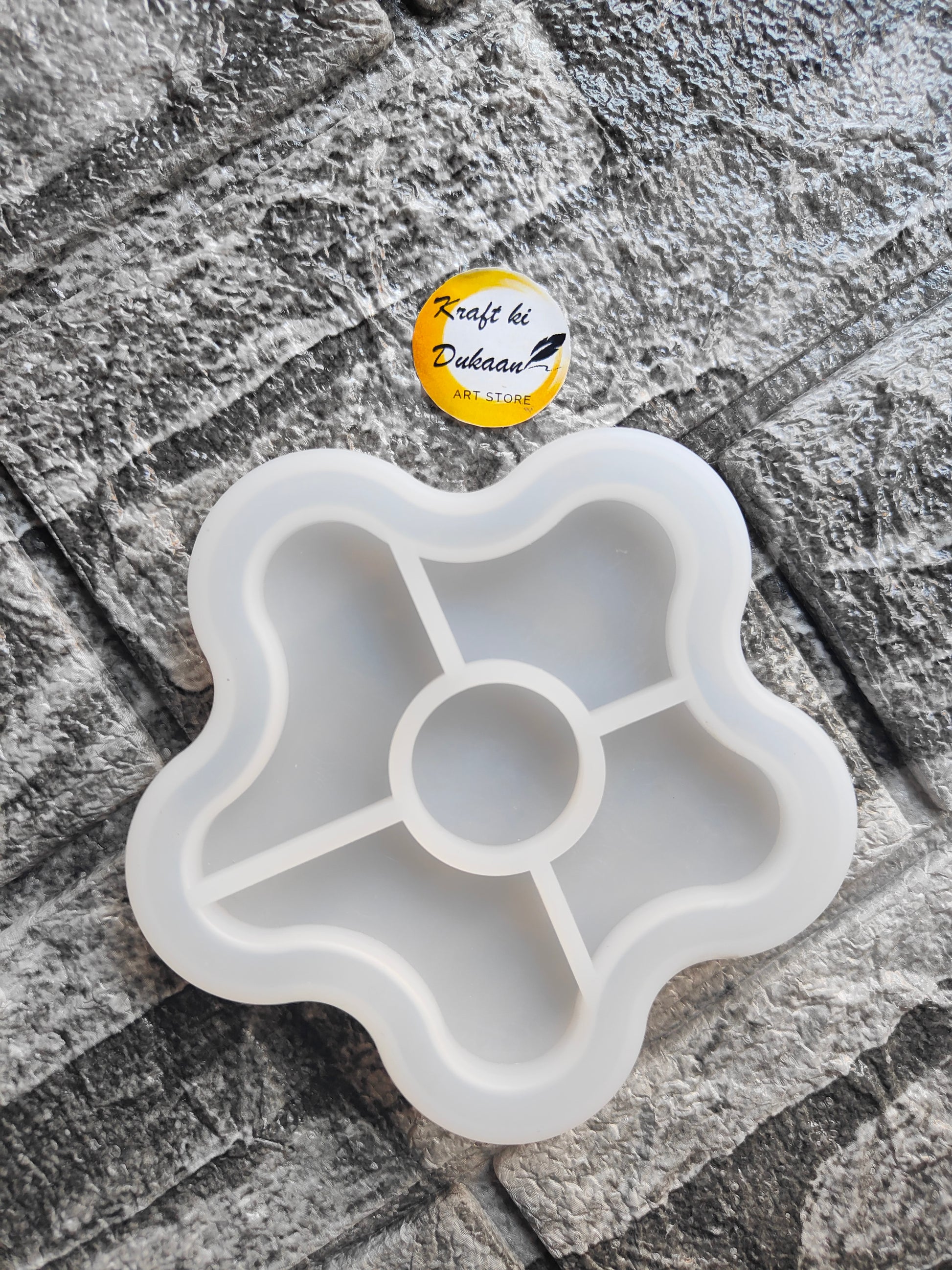 Flower trinket mould by Kraft ki Dukaan perfect for crafting unique resin decor items