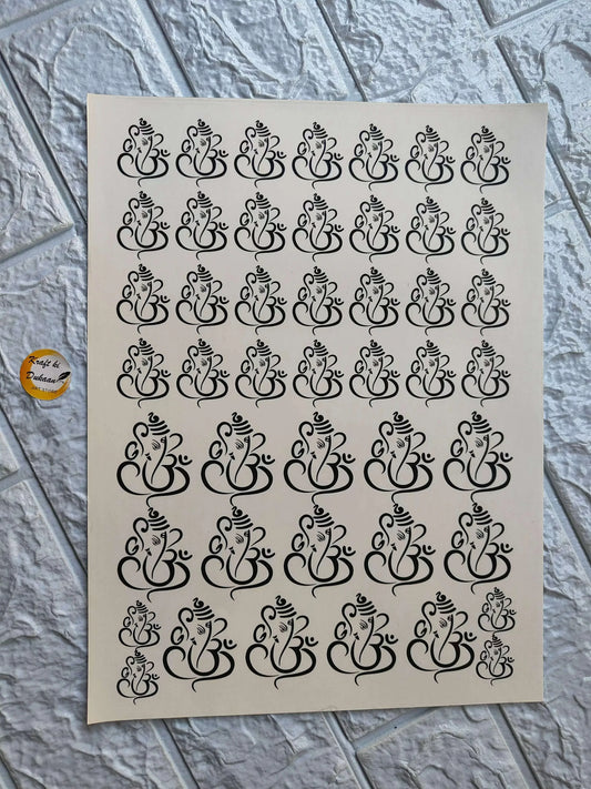 A4 color sticker sheet with black ornamental pattern on white backing