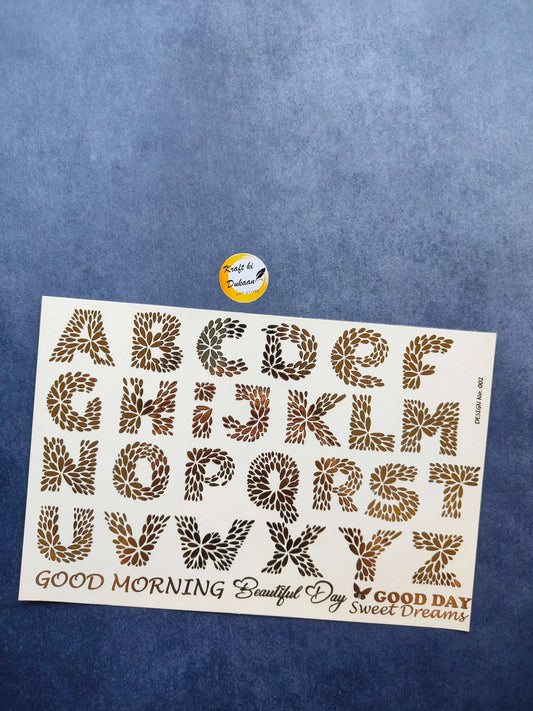 A5 gold embossed sticker sheet with floral patterns and “Good Morning/Good Day” text