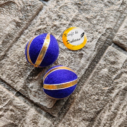 Gota Patti craft balls in purple with gold trim, perfect for decorative purposes and arts and crafts projects