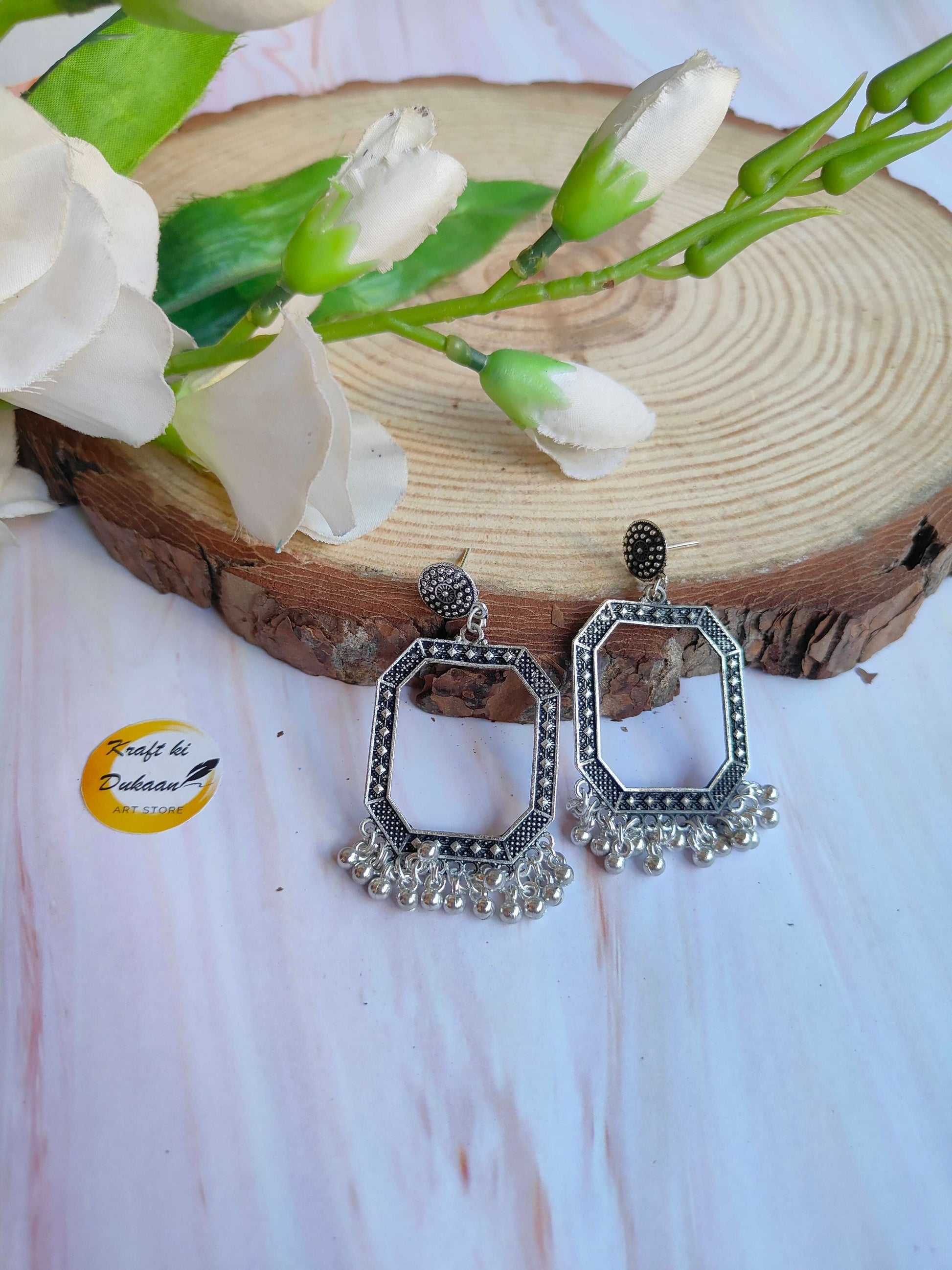 handcrafted-silver-jhumka-earrings-octagon-design-with-pearls