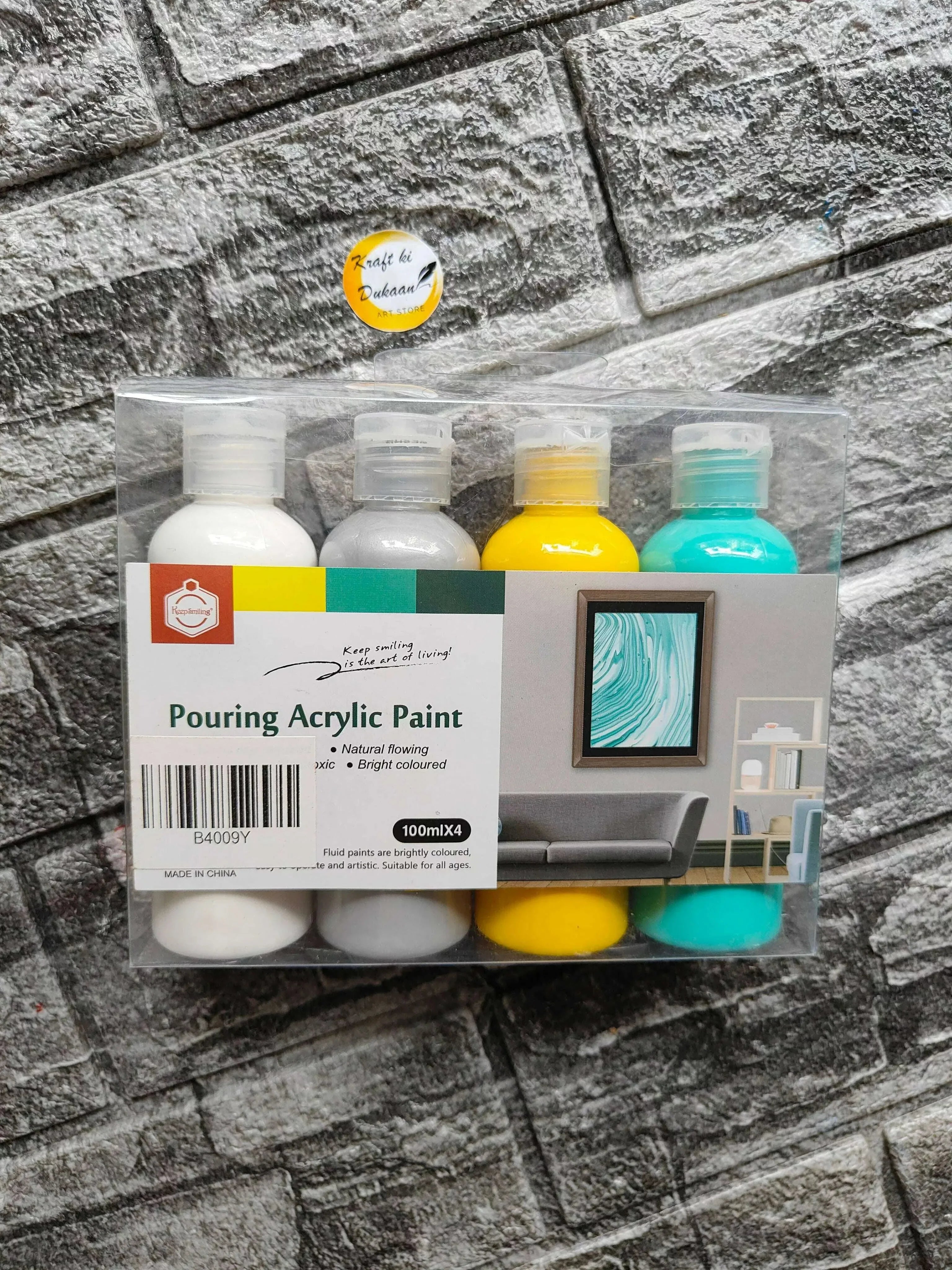Pouring Acrylic Paint Pack of 4 for Creative Expression | Kraft ki Dukaan